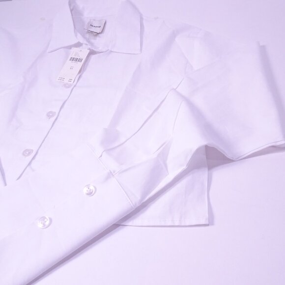 Anthropologie Maeve Women's Cropped Buttondown Shirt Sz XS NWt 128 White - Picture 8 of 11